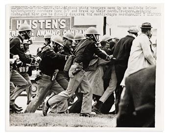 (CIVIL RIGHTS.) Three press photos of the Selma marchers and their nemesis Sheriff Jim Clark.